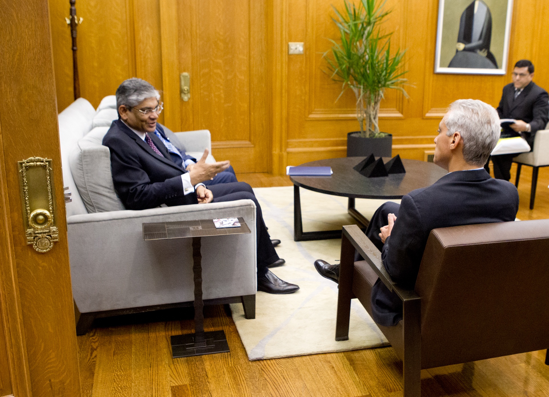 Mayor Emanuel Welcomes to Chicago Arun Kumar Singh, Indian Ambassador to the United States.