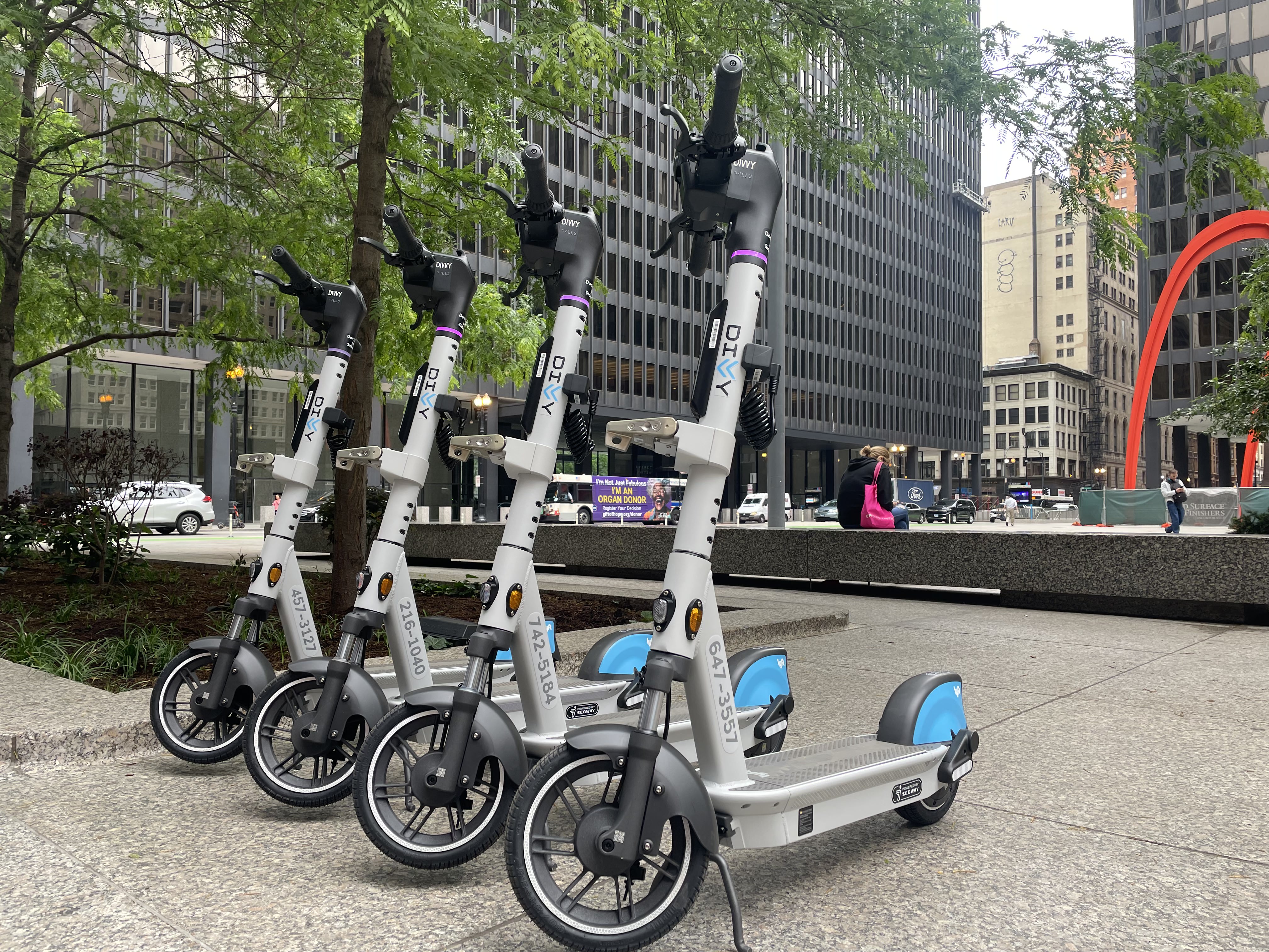 Four of Divvy's New E-Scooters
