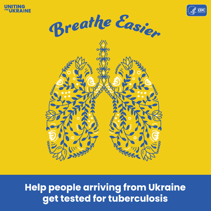 'Breathe Easier' TB Testing Campaign image - lungs comprised of twining flowers